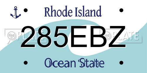 285EBZ Rhode Island License Plate