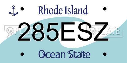 285ESZ Rhode Island License Plate
