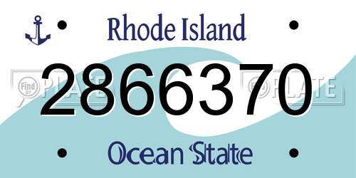 2866370 Rhode Island License Plate