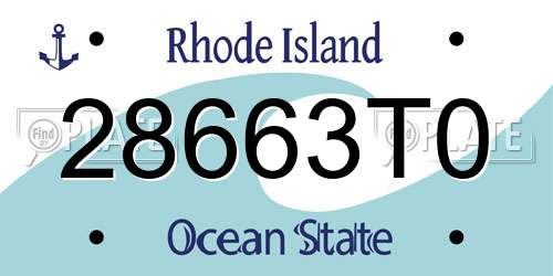 28663T0 Rhode Island License Plate