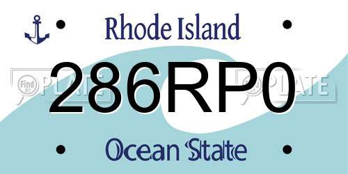 286RP0 Rhode Island License Plate