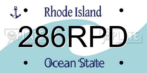 286RPD Rhode Island License Plate