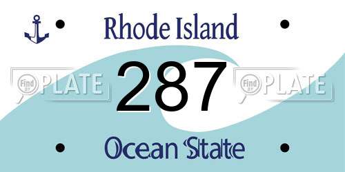 287 Rhode Island License Plate