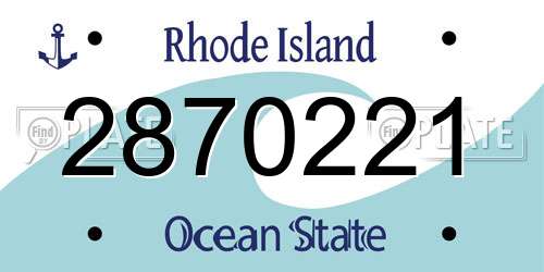 2870221 Rhode Island License Plate
