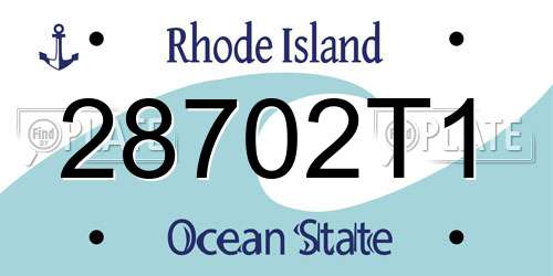 28702T1 Rhode Island License Plate