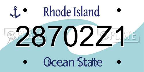 28702Z1 Rhode Island License Plate