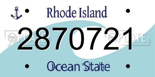 2870721 Rhode Island License Plate