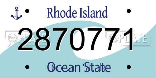 2870771 Rhode Island License Plate