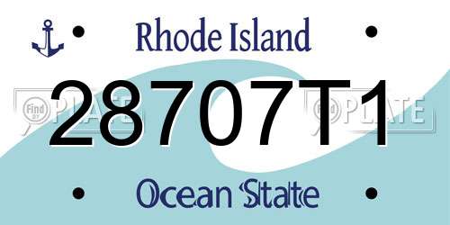 28707T1 Rhode Island License Plate