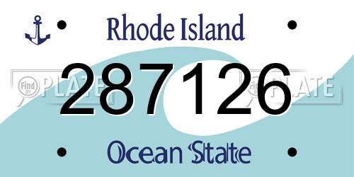 287126 Rhode Island License Plate