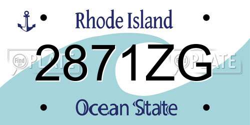 2871ZG Rhode Island License Plate
