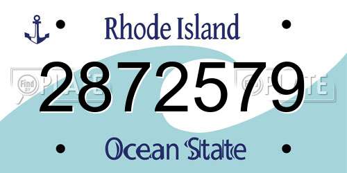 2872579 Rhode Island License Plate