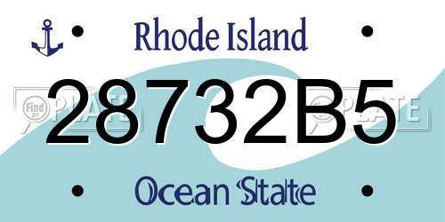 28732B5 Rhode Island License Plate