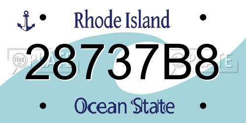 28737B8 Rhode Island License Plate