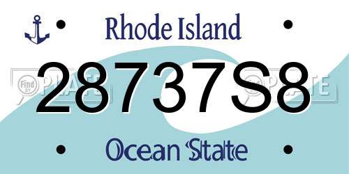 28737S8 Rhode Island License Plate