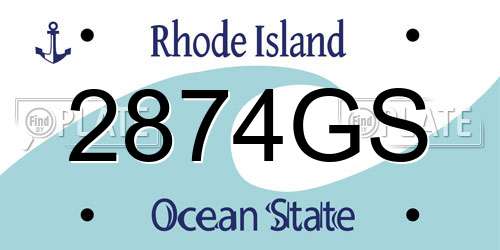 2874GS Rhode Island License Plate