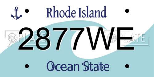 2877WE Rhode Island License Plate