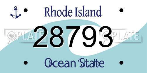 28793 Rhode Island License Plate