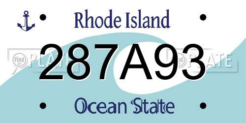 287A93 Rhode Island License Plate