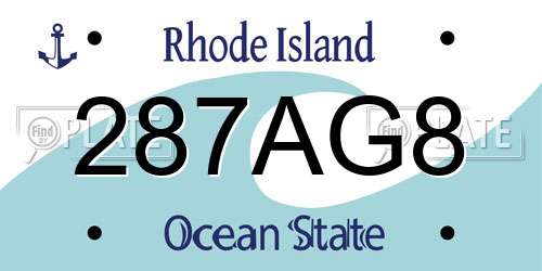 287AG8 Rhode Island License Plate