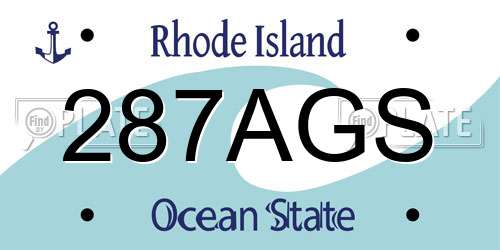 287AGS Rhode Island License Plate