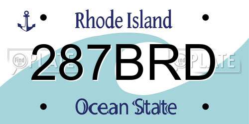 287BRD Rhode Island License Plate