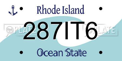 287IT6 Rhode Island License Plate