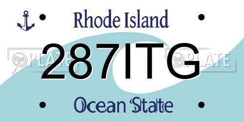 287ITG Rhode Island License Plate
