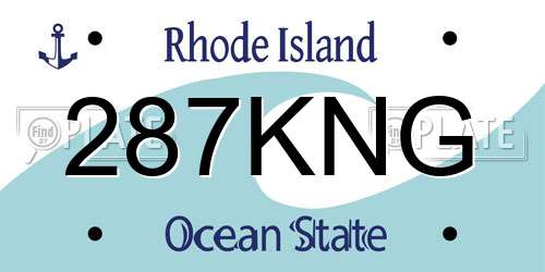 287KNG Rhode Island License Plate