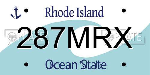 287MRX Rhode Island License Plate