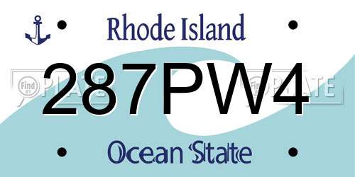287PW4 Rhode Island License Plate
