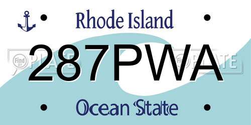 287PWA Rhode Island License Plate