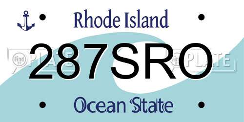 287SRO Rhode Island License Plate