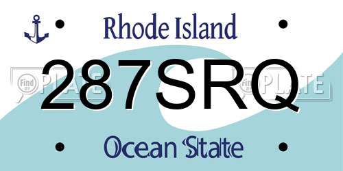 287SRQ Rhode Island License Plate