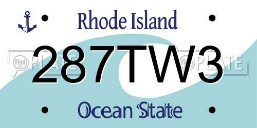 287TW3 Rhode Island License Plate