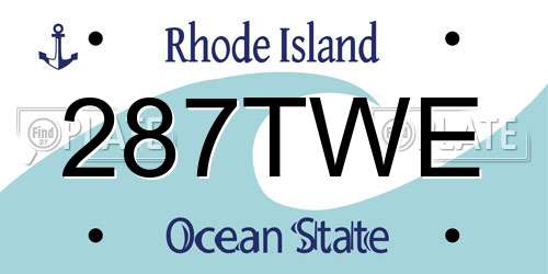 287TWE Rhode Island License Plate