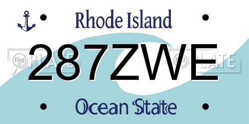 287ZWE Rhode Island License Plate