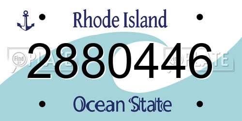 2880446 Rhode Island License Plate