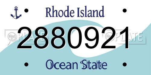 2880921 Rhode Island License Plate