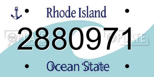 2880971 Rhode Island License Plate