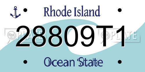 28809T1 Rhode Island License Plate