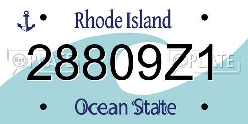 28809Z1 Rhode Island License Plate