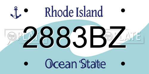 2883BZ Rhode Island License Plate