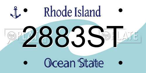 2883ST Rhode Island License Plate