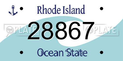 28867 Rhode Island License Plate