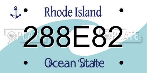 288E82 Rhode Island License Plate