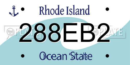 288EB2 Rhode Island License Plate