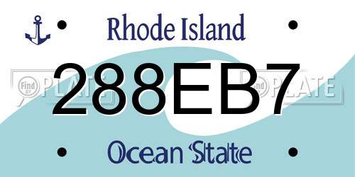 288EB7 Rhode Island License Plate