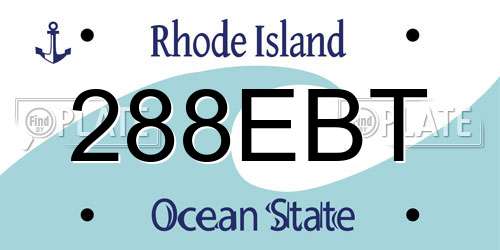 288EBT Rhode Island License Plate