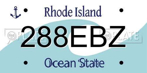 288EBZ Rhode Island License Plate